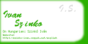 ivan szinko business card